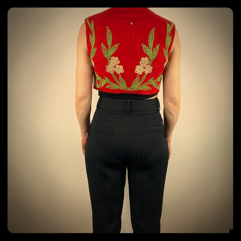 Red wool vest
